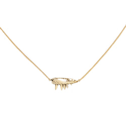 MICRO JAW PENDANT NECKLACE, GOLD-TONE