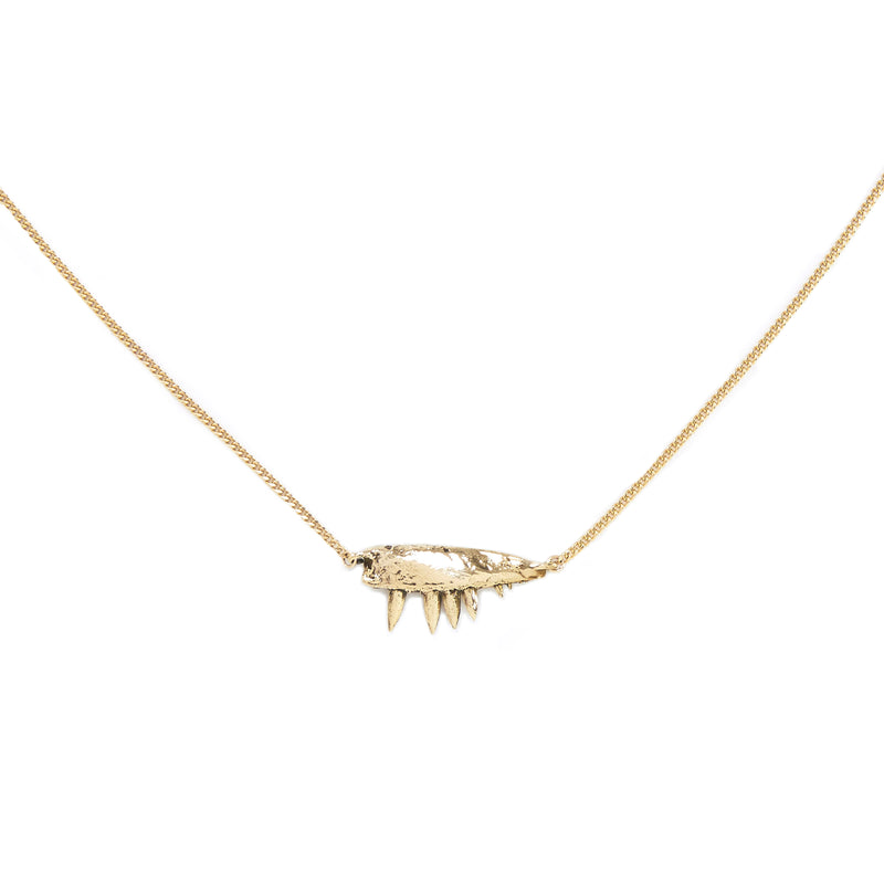 MICRO JAW PENDANT NECKLACE, GOLD-TONE